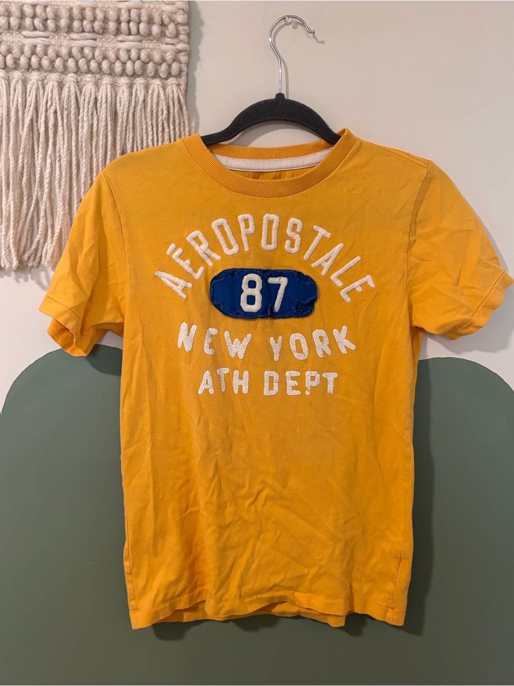 Aeropostale Bright Yellow '87 Graphic Short Sleeve Tee